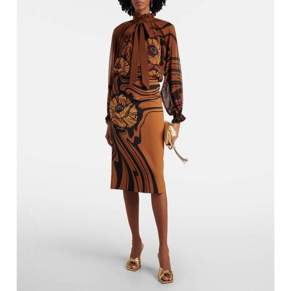 La DOUBLEJ Pencil Skirt in Big Blooms Placee S - Picture 1 of 8